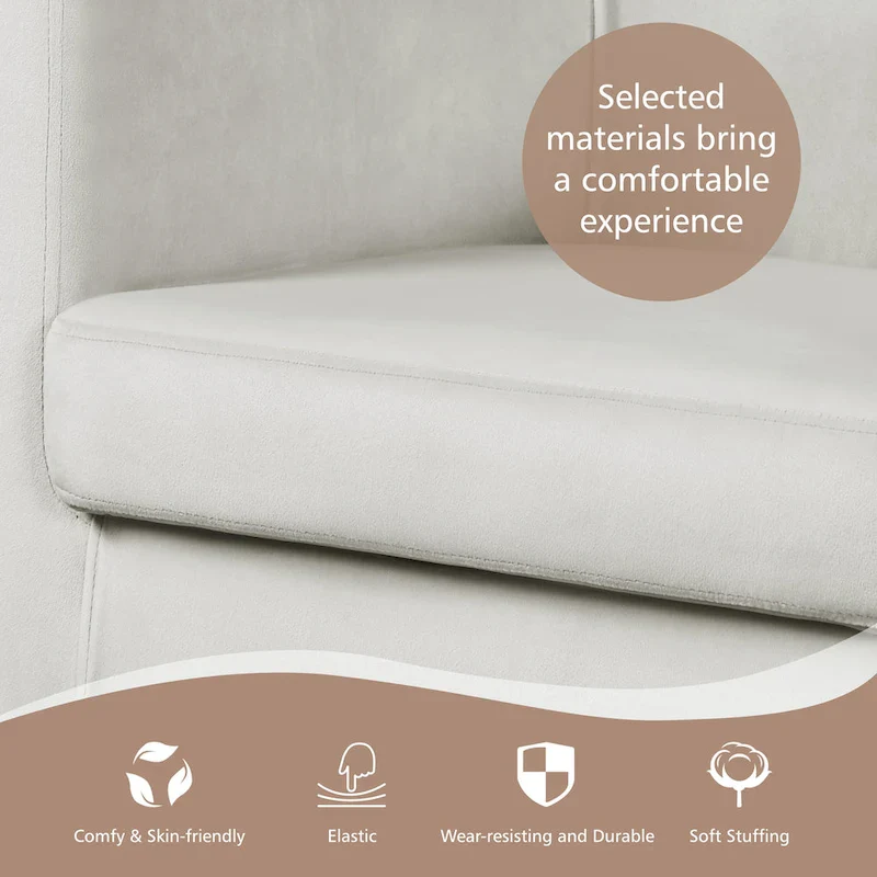 Modern Barrel-shaped Chair Upholstered Velvet Club Chair