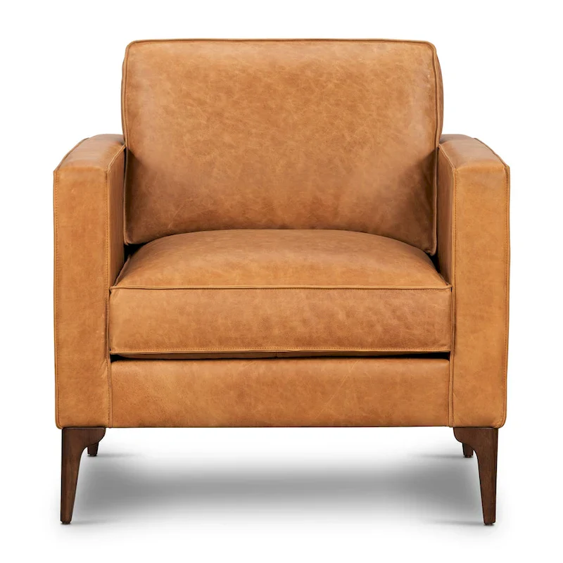 Poly & Bark Mateo Lounge Chair - Full Grain Genuine Italian Leather