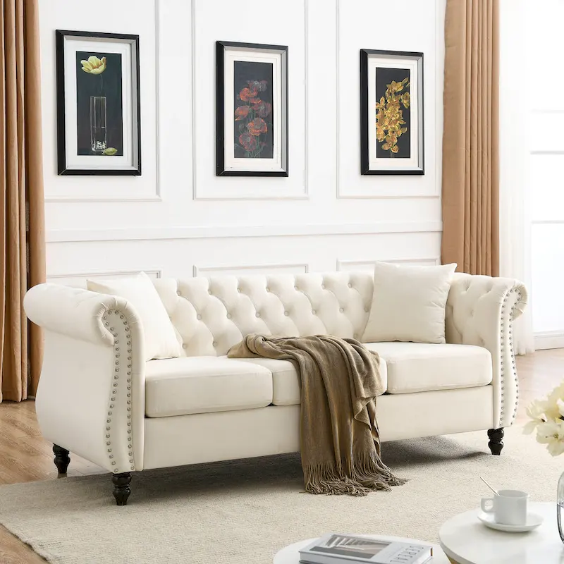 Chesterfield Sofa Grey Living Room