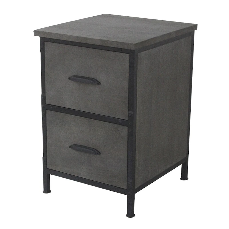 Lafayette rustic 2 drawer filing cabinet in Rowan Gray finish