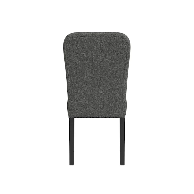 HomePop Rounded Back Upholstered Dining Chair-Black Woven (set of 2)