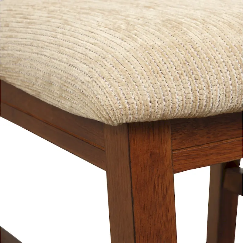 Roundhill Furniture Karven Wood 9-Piece Dining Set, Extendable Trestle Dining Table with 8 Chairs, Dark Hazelnut