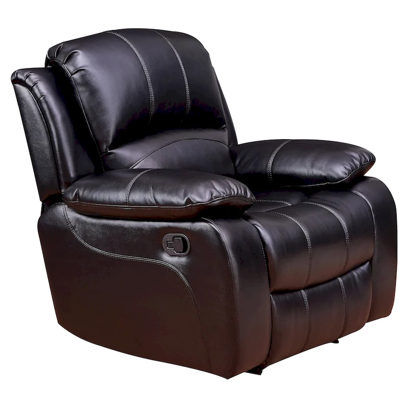 Vanity Art Bonded Leather Glider Recliner Club Chair for Living Room