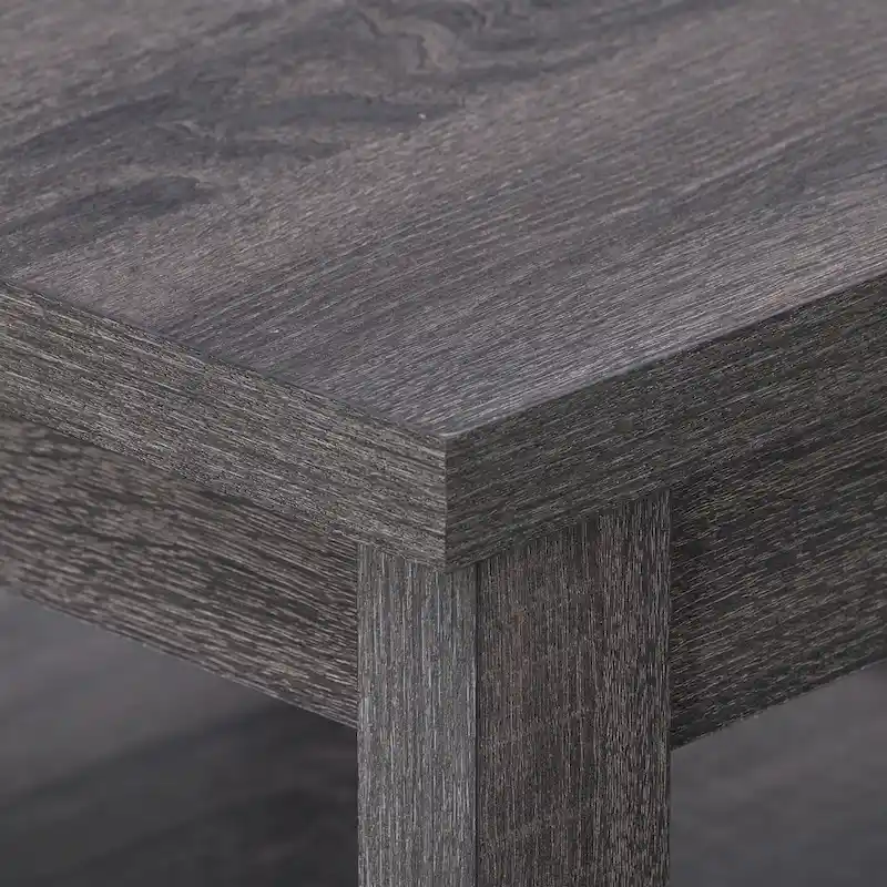 Hollywood Side Table with Shelf, Dark Grey