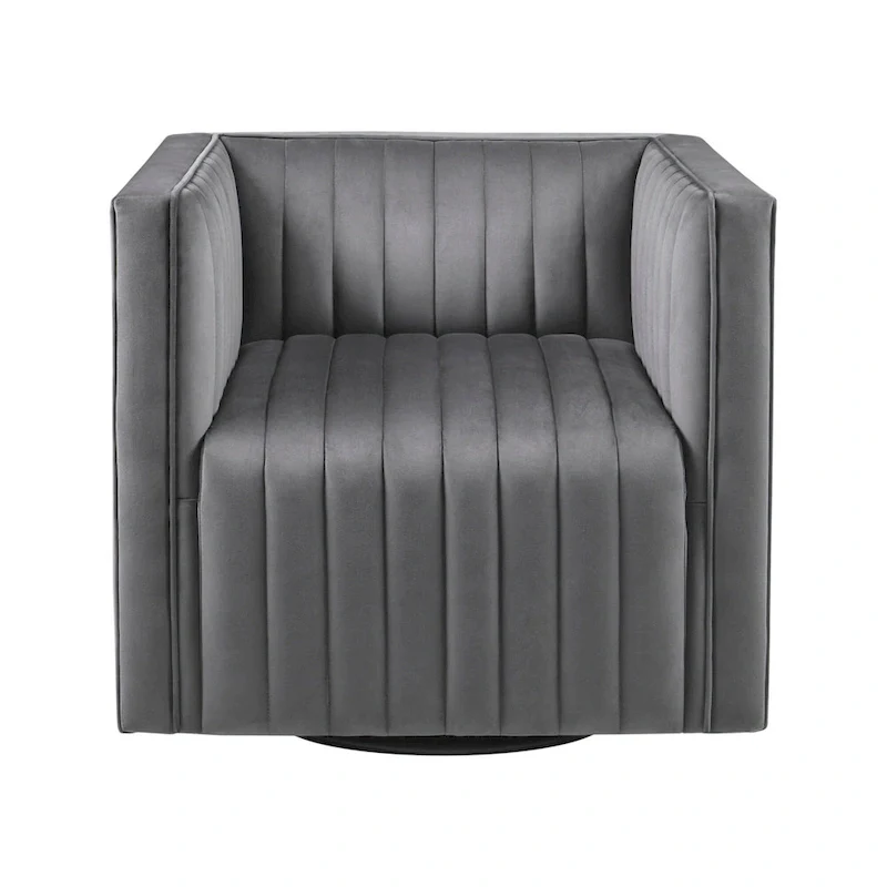 Madison Park Gayley Channel Tufted Swivel Armchair