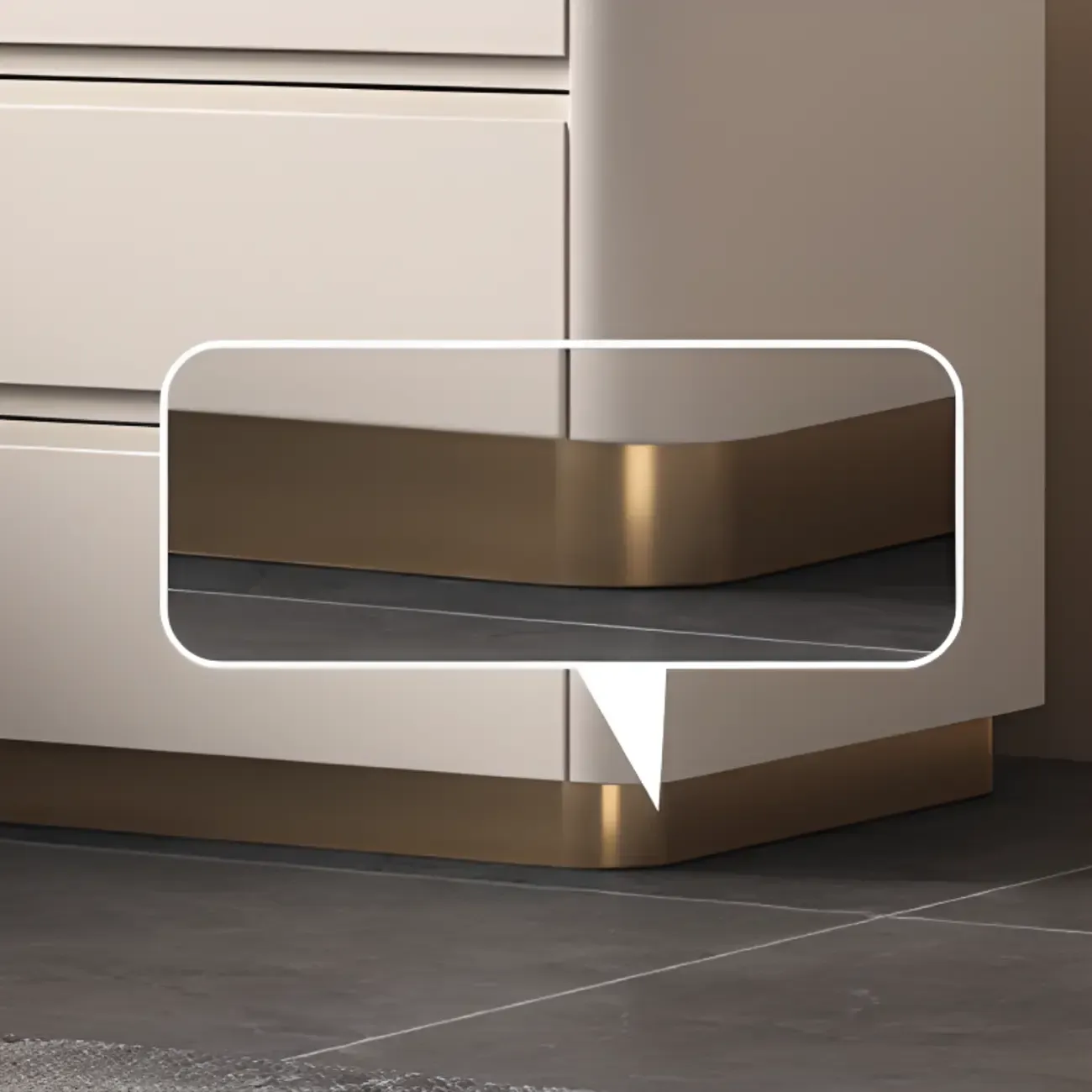 Modern Faux Marble Top Wood 3-Drawer Nightstand