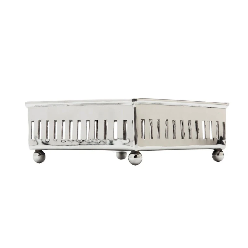Nickel Pierced Cocktail Napkin Holder - 5.25x5.25.2.0