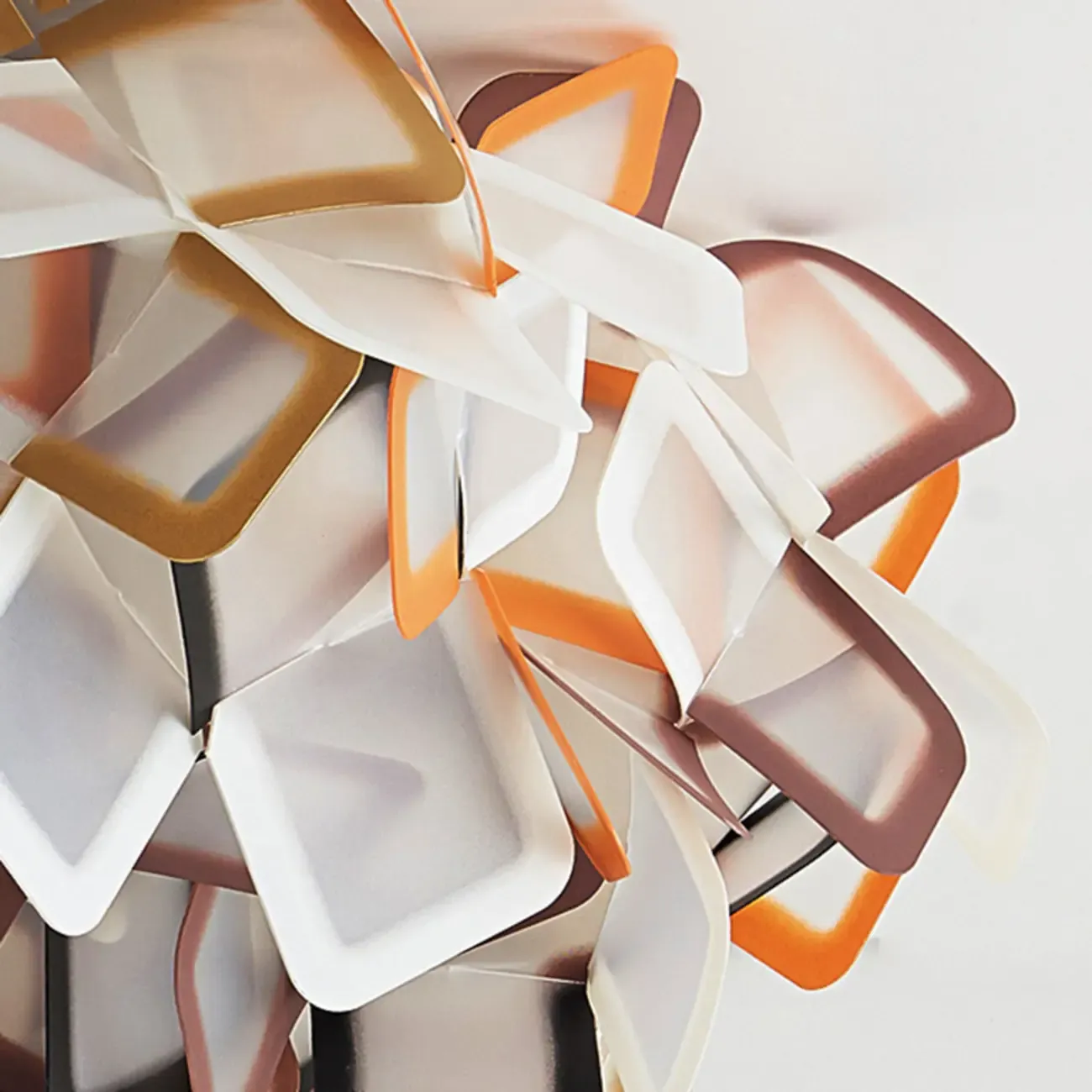 Art Deco White Geometric Plastic LED Flush Mount Ceiling Light