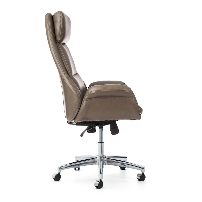 48-inch Mid-Century Adjustable Swivel Faux Leather Office Chair