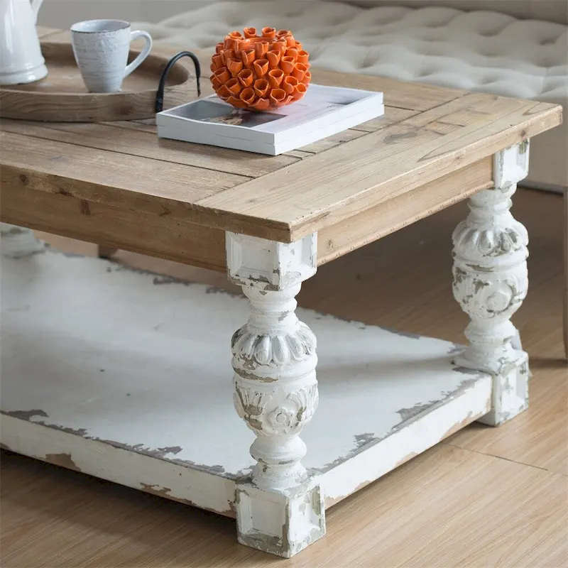 Rectangle Coffee Wooden Coffee Table,French Country Coffee Table