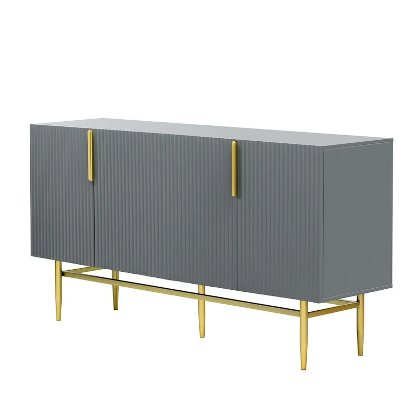 4-Door Sideboard Buffet Cabinet with Metal Handles - 60