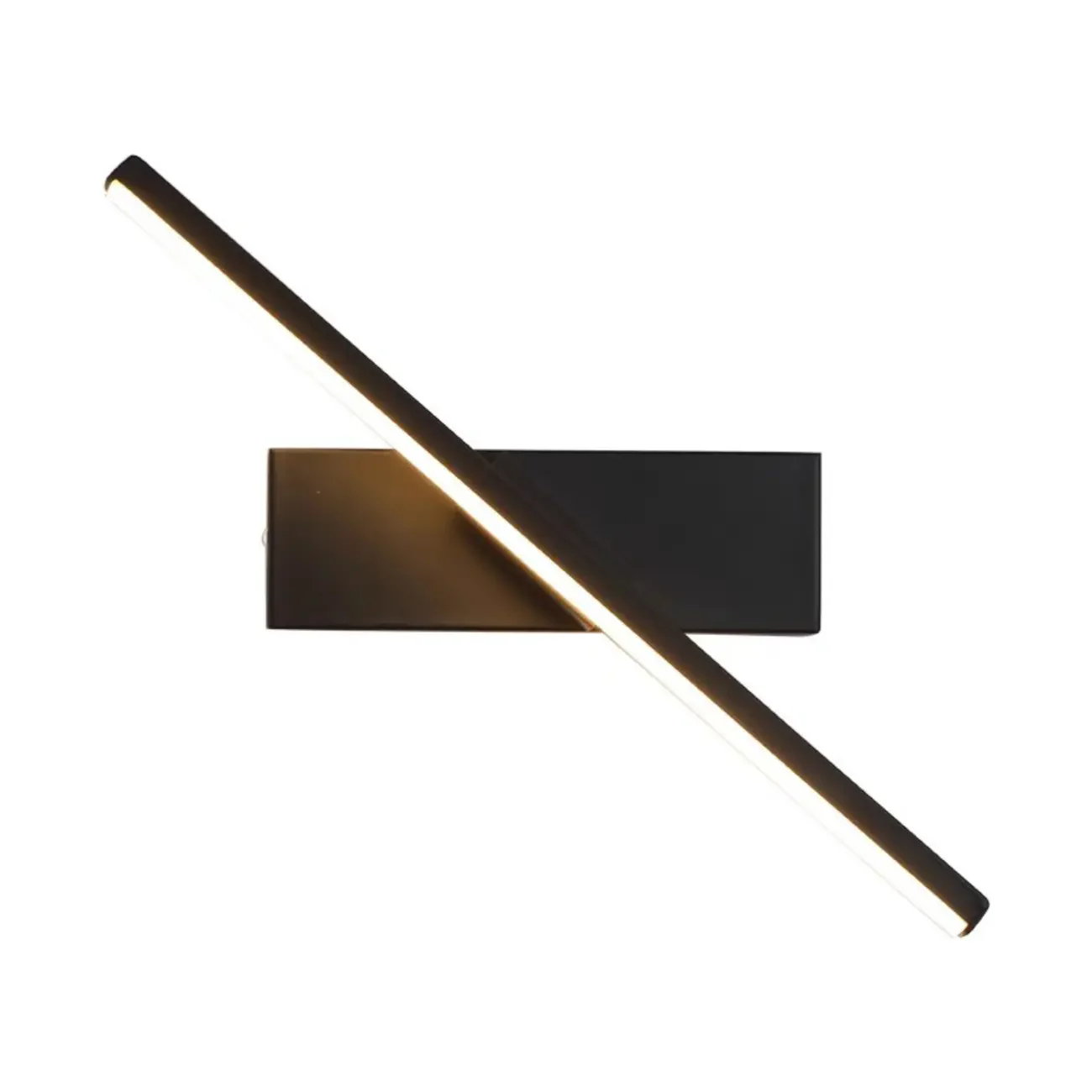 Rotatable Simple Black Linear Mini Wall Sconce Dimmable
