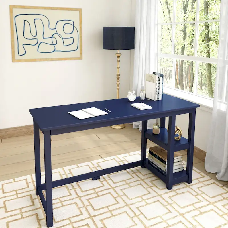 Computer Desk with Bookshelves - Wood Finish