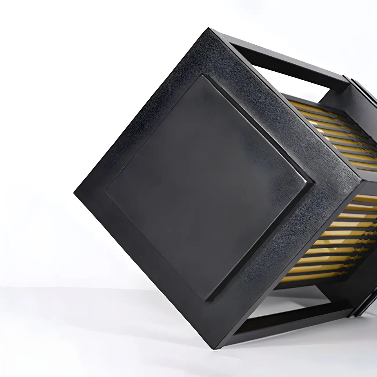 Black Metal Vertical Striped Post Cap Light