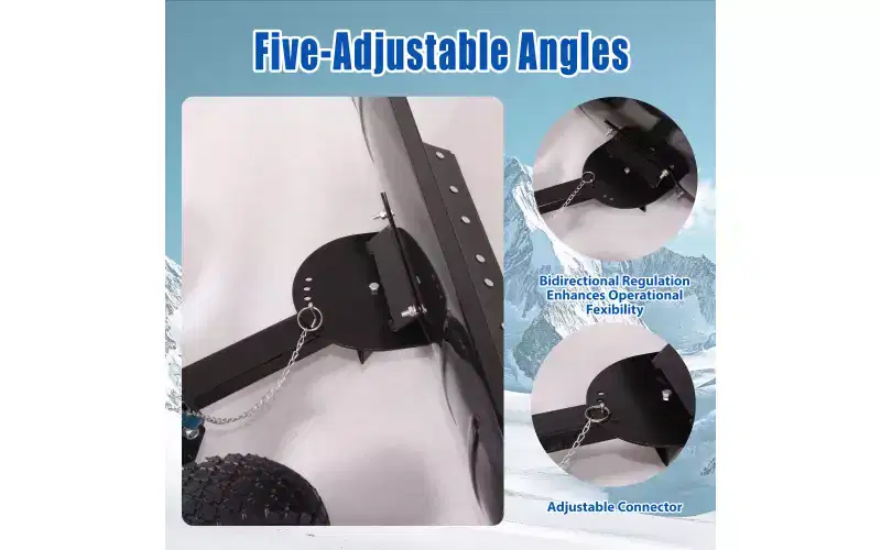Snow Shovel with Wheels & Snow Pusher, Cushioned Adjustable Handle, 29 Blade, 10 Wheels (Black)