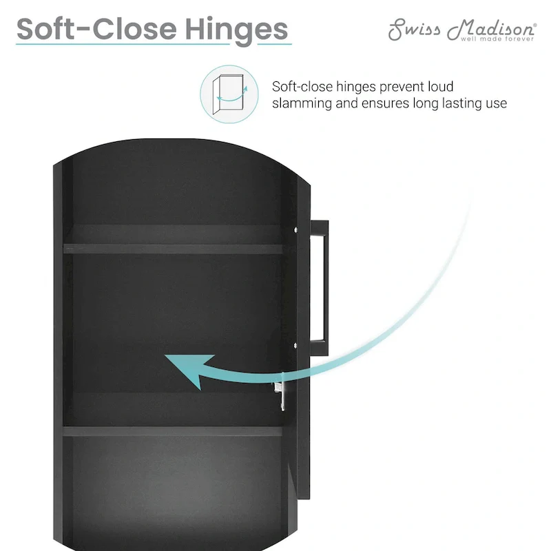 Annecy 15  W x 46  H x 12  D Linen Cabinet in Phantom Black