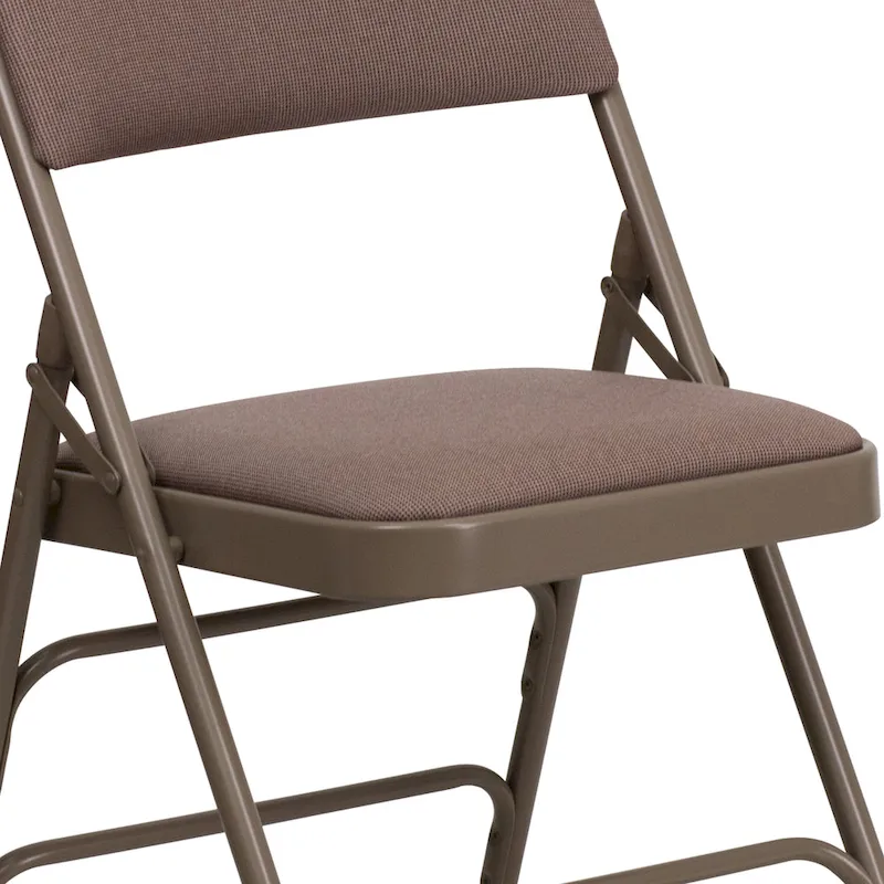 Set of 2 Metal Folding Chairs with Padded Seats