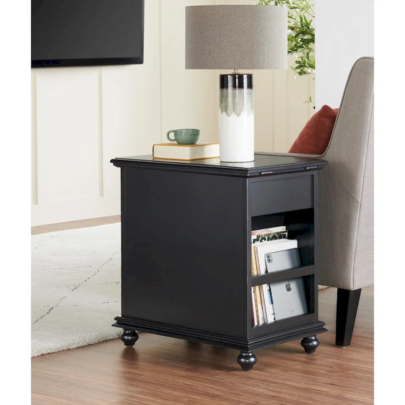 Elegant Chairside Table with Power