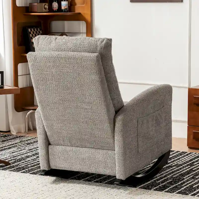 Accent Rocking Chair with Footrest High Back