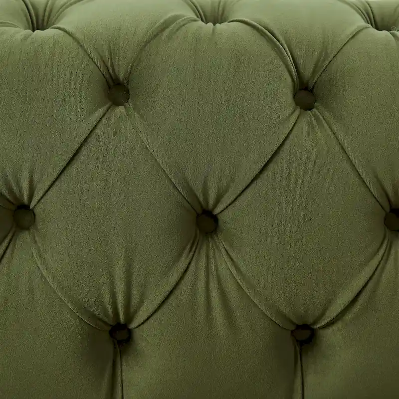 Keyser Modern Glam Tufted Velvet 3 Seater Sofa by Christopher Knight Home - 83.75 L x 34.50 W x 27.25 H