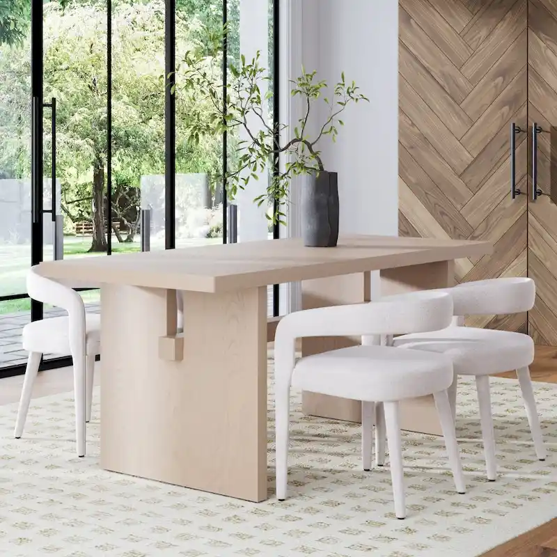 Briggs Modern Dining Table for 6, Small Rectangle Dining Table with Solid Wood Legs