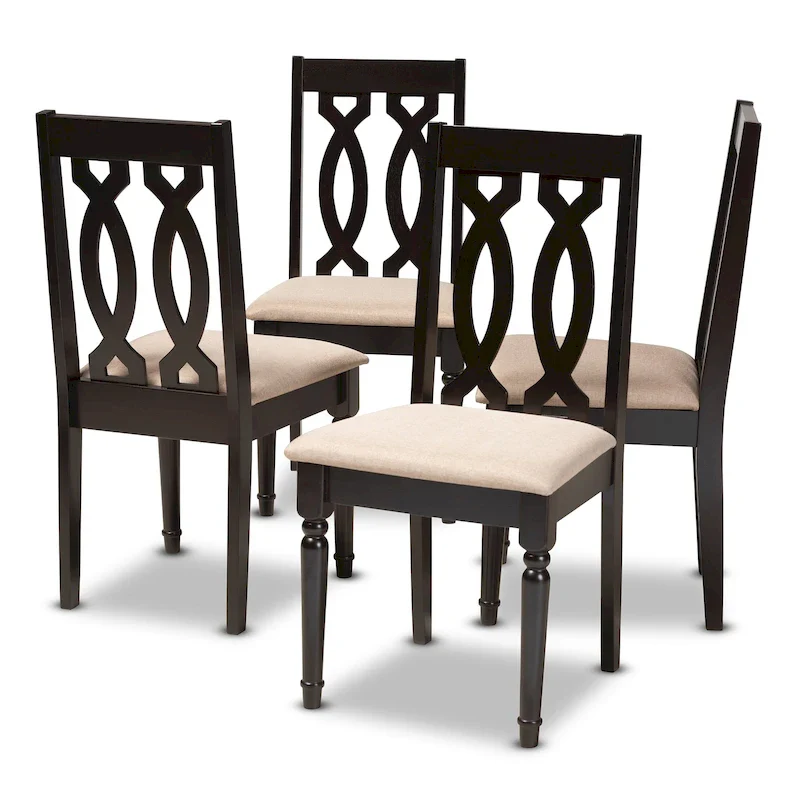 Modern and Contemporary Fabric 4-Piece Dining Chair Set