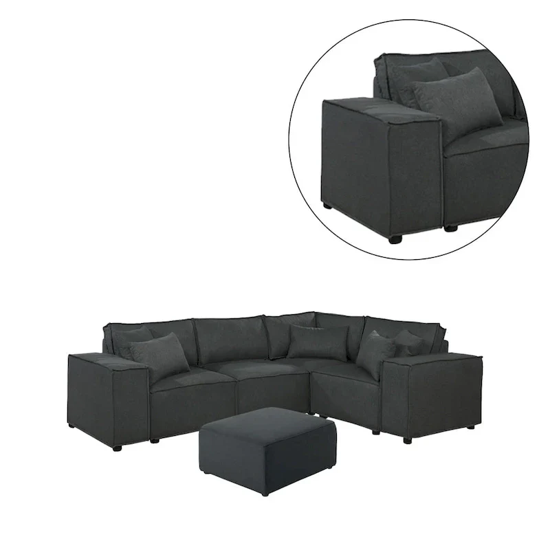 Modular Sectional Sofa with Ottoman