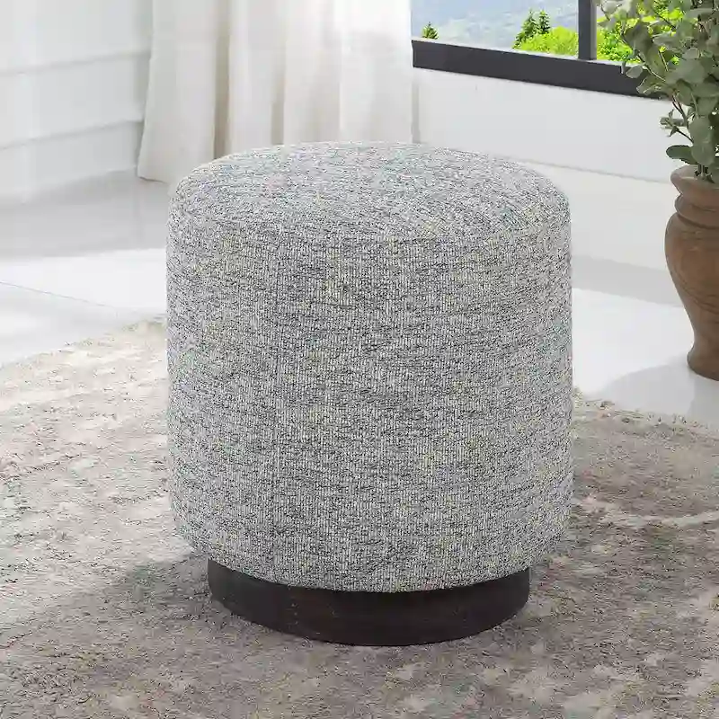 Uttermost Avila Tweed Round Ottoman