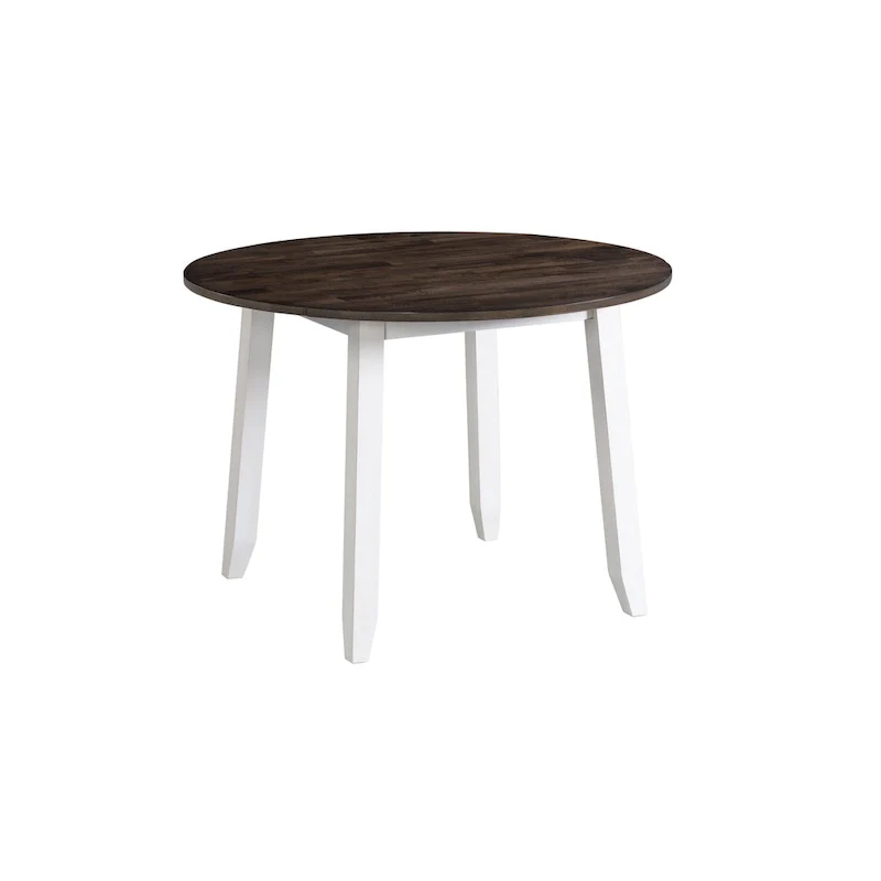 Grey & White Drop Leaf Dining Table, 2-Person, Solid Wood