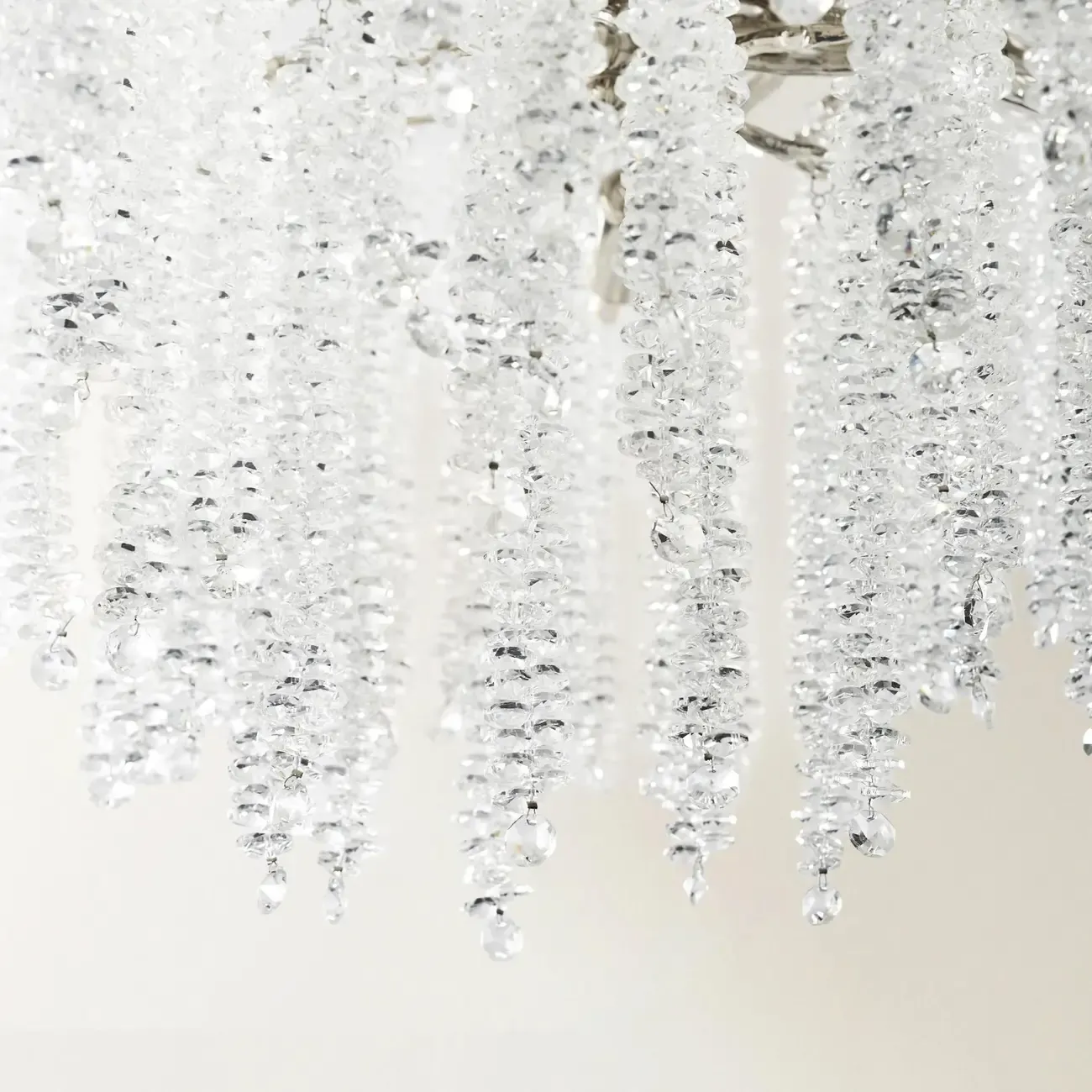 Modern 6-Light Branch Style Crystal Beaded Chandelier
