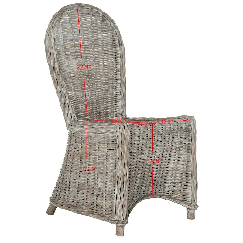 Manolica White Washed Dining Chair - 19.5 x 26 x 40.5