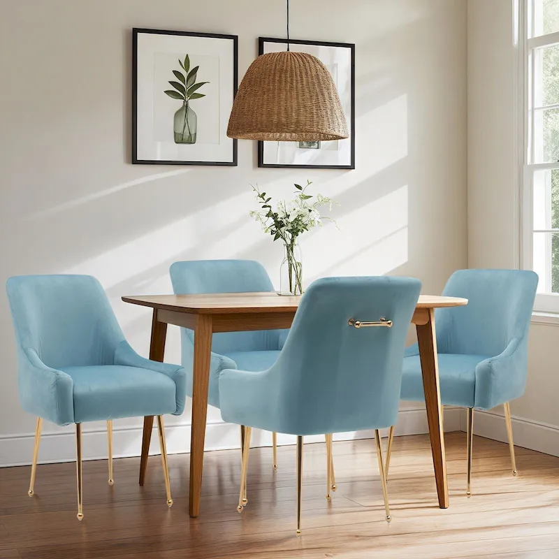 Tufted Velvet Upholstered Dining Chair Set of 2