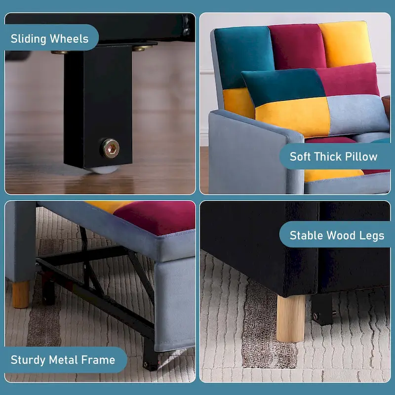 Aukfa Sleeper Chair Bed Convertible Single Sofa Chair with Pillow