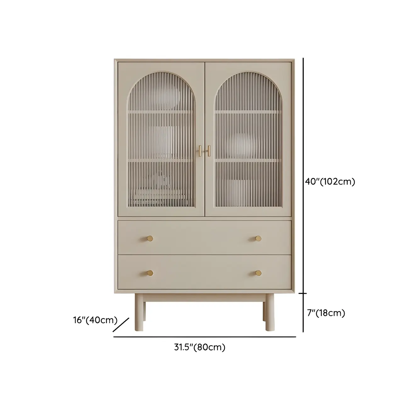 Elegant Wooden Combo Dresser with Shelves and 4-Drawers