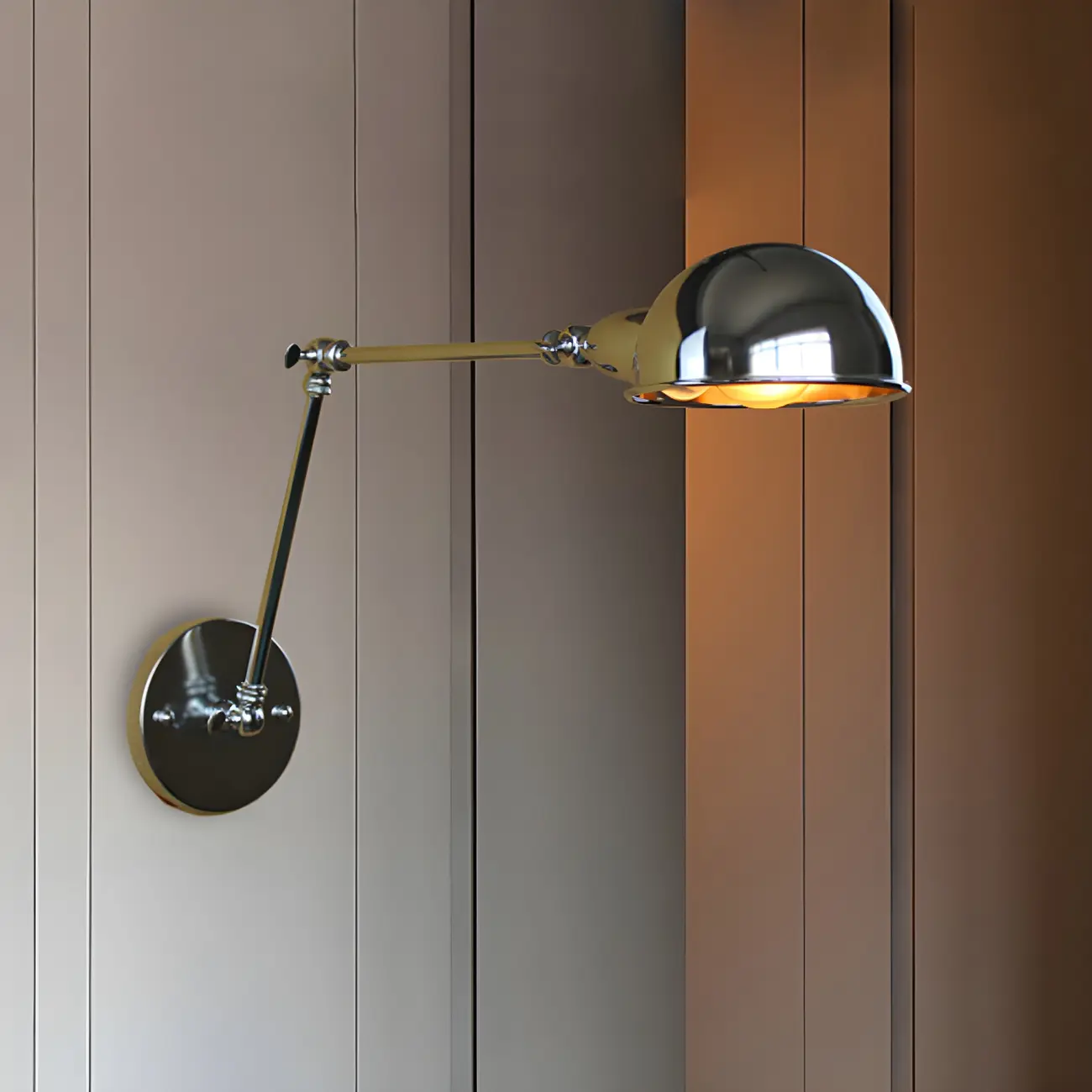Retro Dome Metal Swing Arm Wall Light