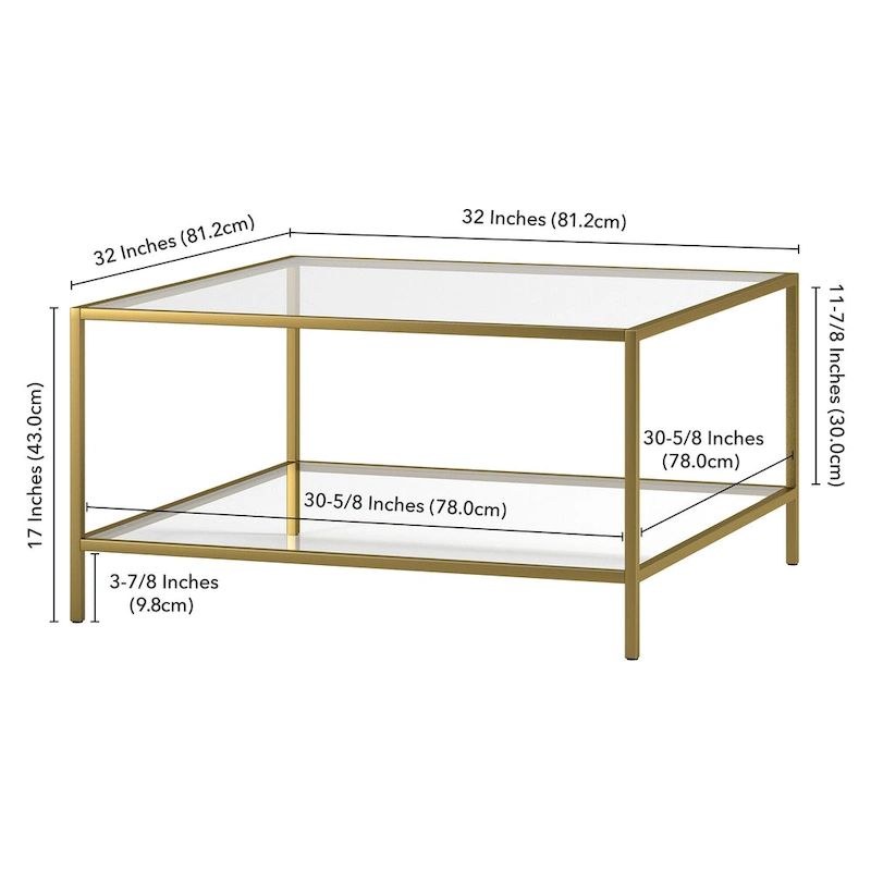 Sivil 32 Square Coffee Table with Shelf