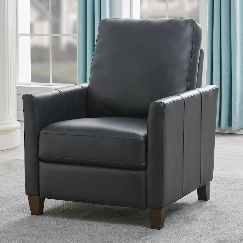 Caramel / Midnight Blue Faux Leather Manual Recliner, Single