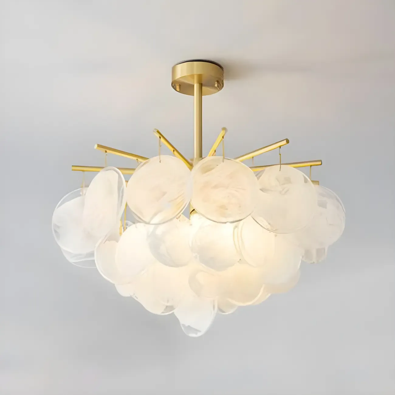 Modern Metal Ambient Glass Chandelier