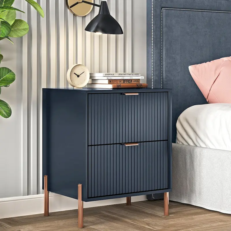 Modern 2-Drawer Nightstand Bedside Table End Table Furniture
