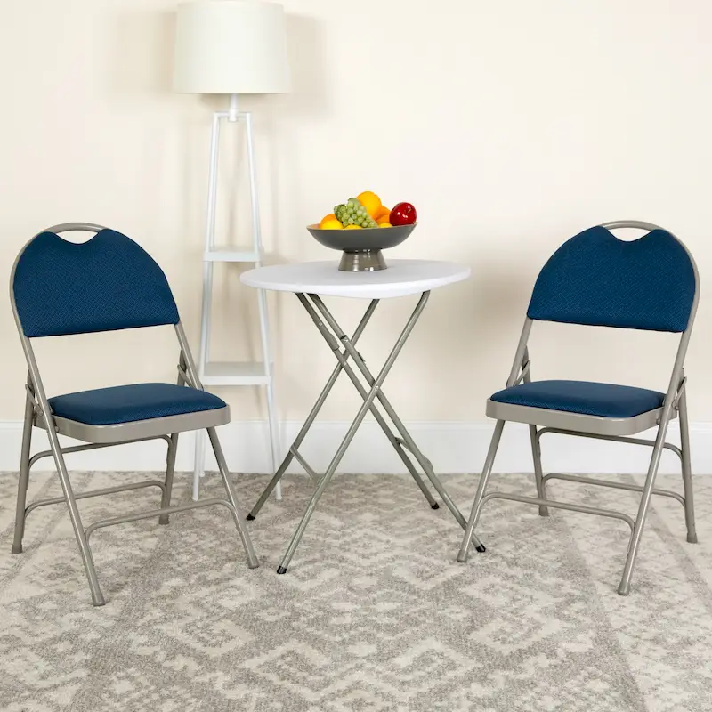2 Pack Extra Large Ultra-Premium Triple Braced Folding Chair