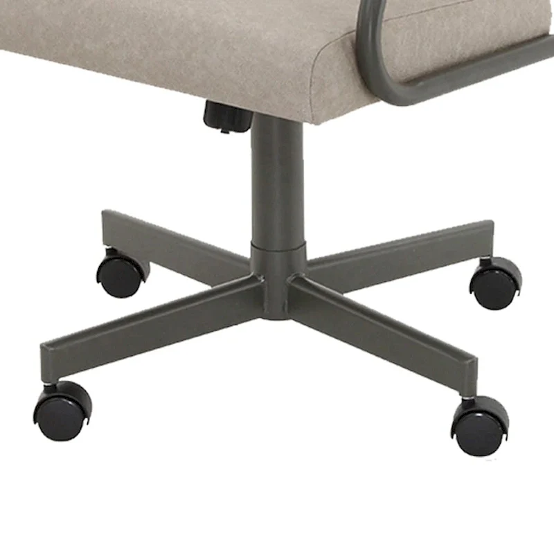 Chromcraft Douglas Caster Dining Chairs in Sea Gray, Gray Finish (Set of 2)