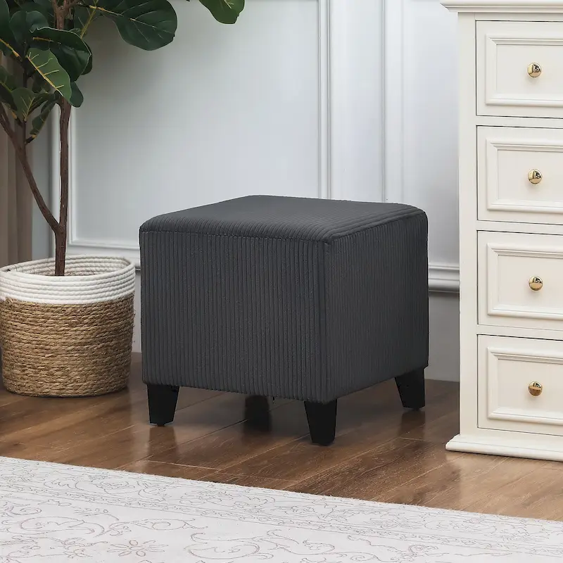 British Style Cube Ottoman Footstool