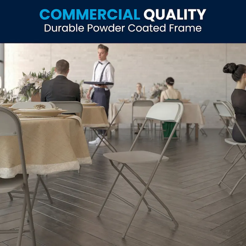 Plastic Folding Chair - 10 Pack 650LB Weight Capacity - Event Chair