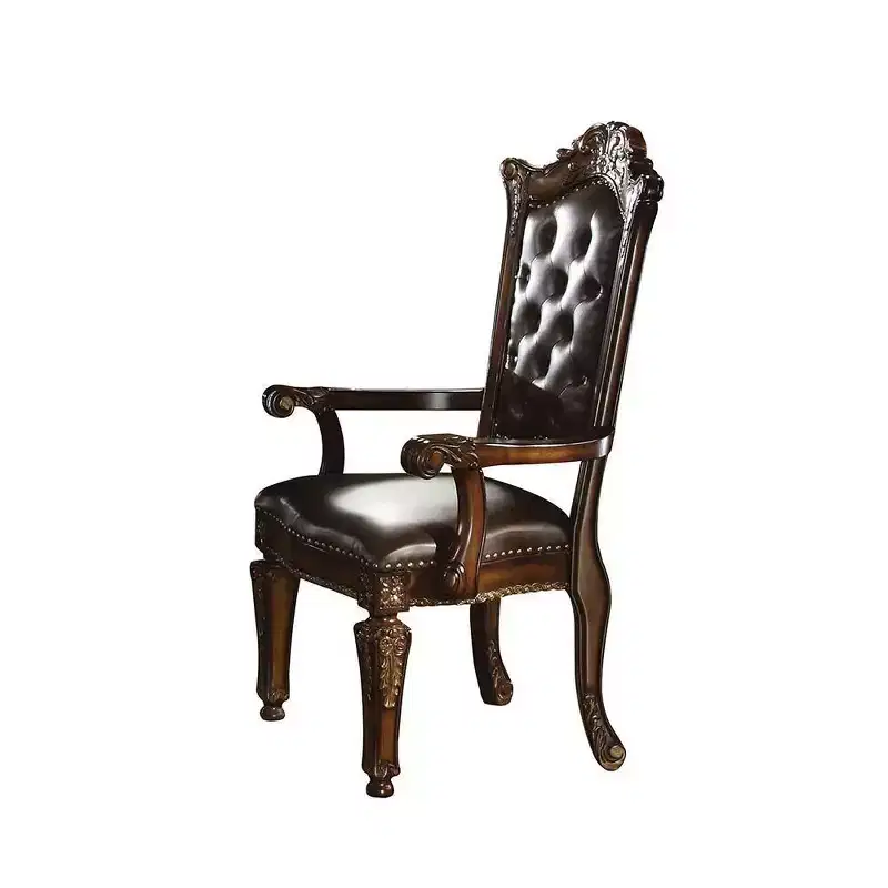 Acme Furniture Vendome Dining Chair Espresso Synthetic Leather/Cherry Finish