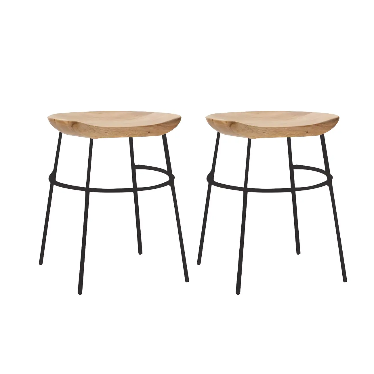 Modern Solid Wood Counter Height Bar Stools