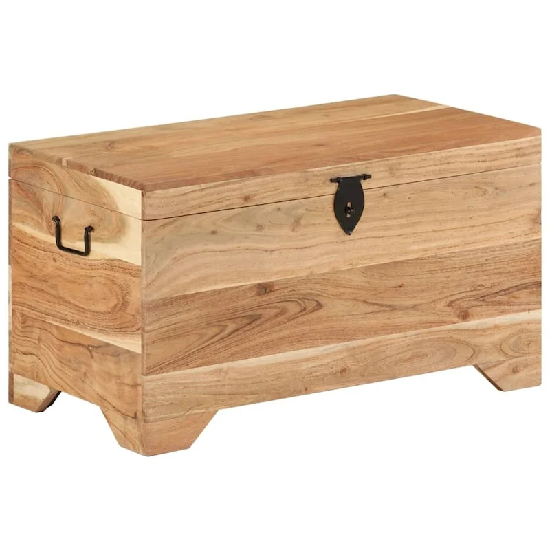 vidaXL Storage Chest Solid Acacia Wood - 28.7  x 15.4  x 16.1