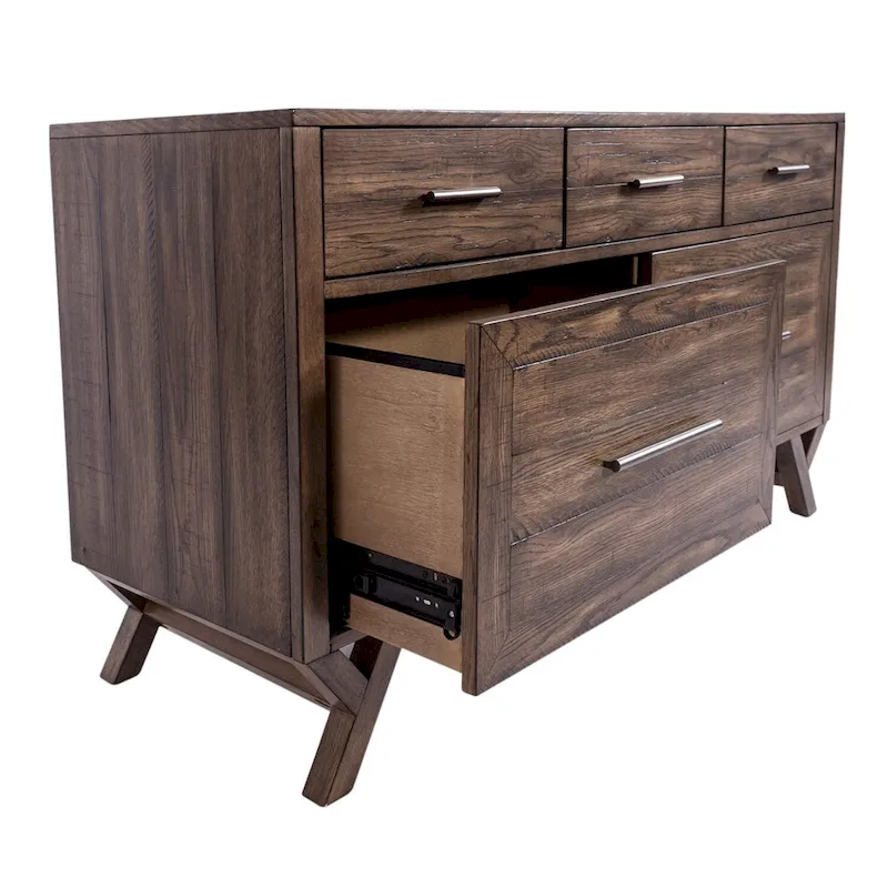 Weathered Chestnut Credenza Desk
