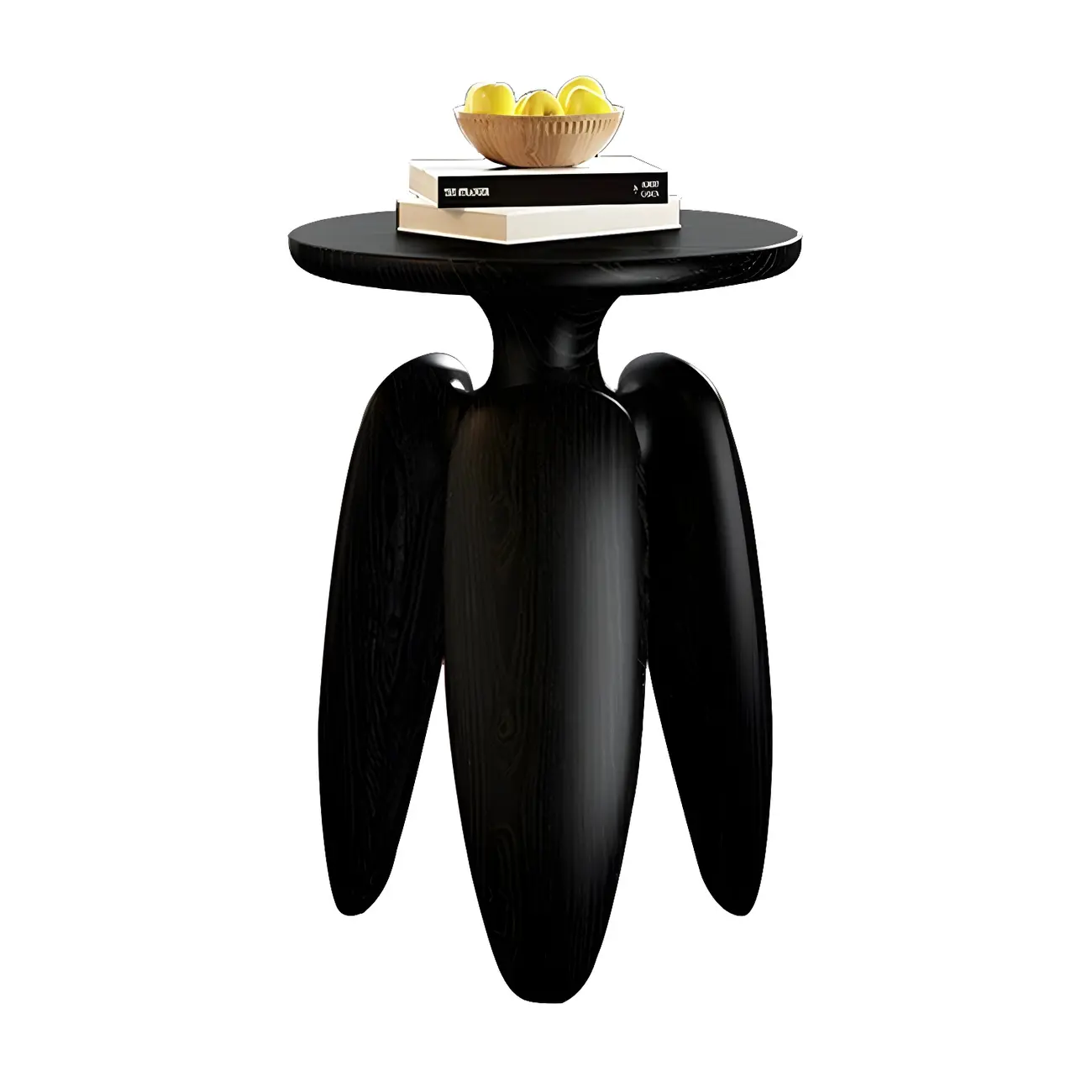 Natural Ash Wood Round Living Room Side Table Three Legs