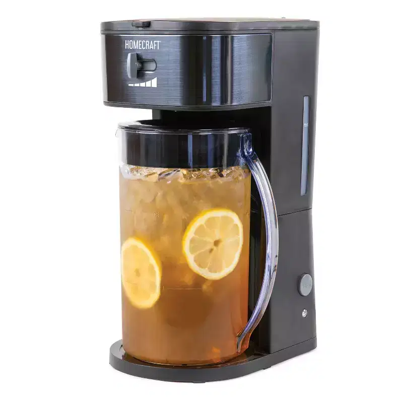 HomeCraft 3-Quart Black Stainless Cafe Iced Coffee and Tea Brewing System