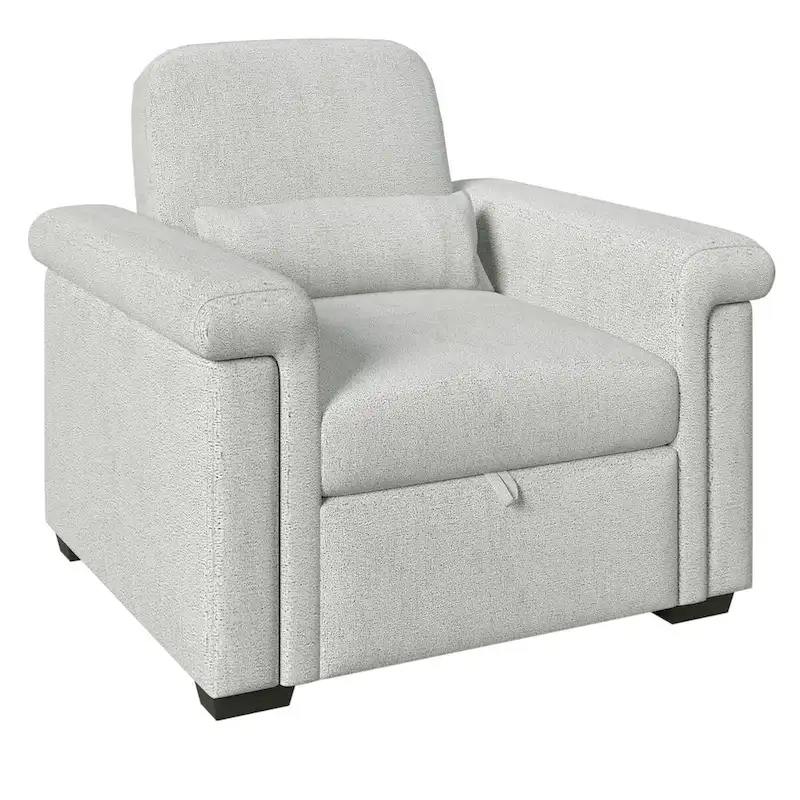 Living Room Lounger Chair 3 in 1 Convertible Sleeper Chair with Pillow